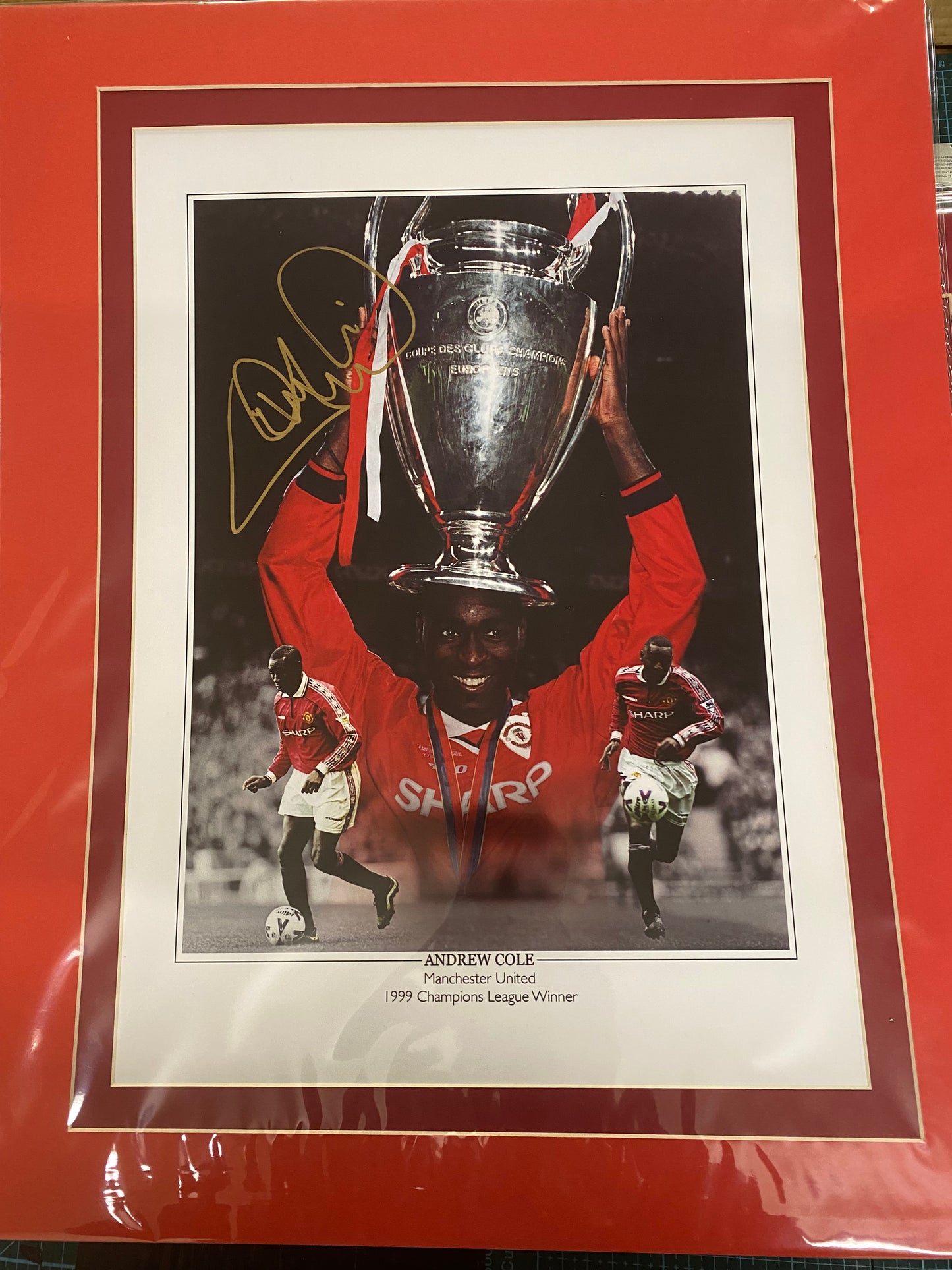 Manchester United Andy Cole personally signed limited edition print