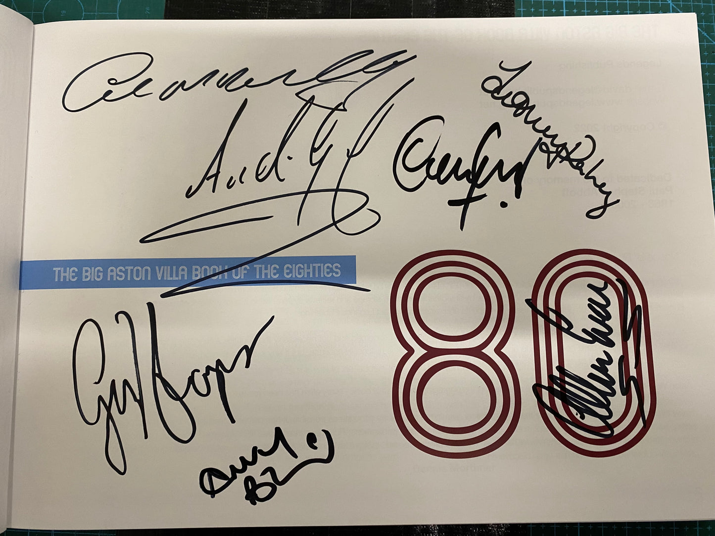 Aston Villa book of the 80’s personally signed by 7