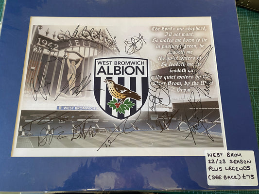 West Bromwich Albion Legends multi signed limited edition print