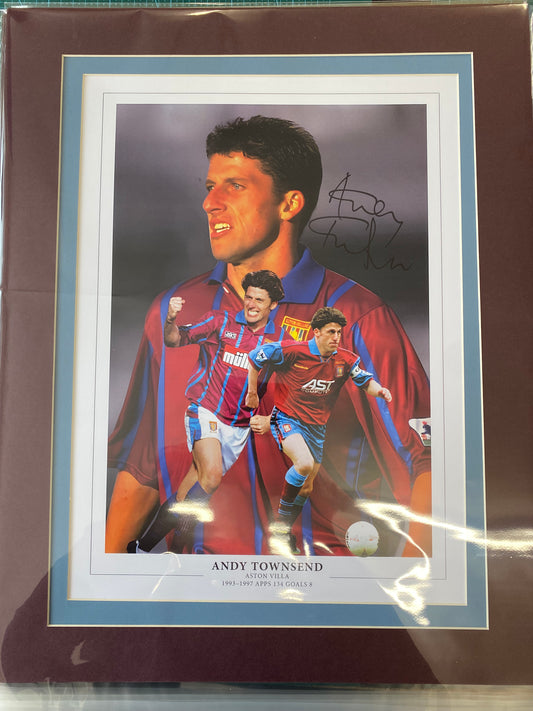 Aston Villa Andy Townsend personally signed limited edition print