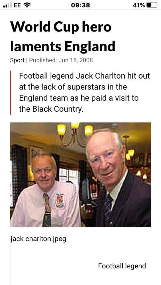 Leeds United legend and World Cup winner Jack Charlton personally signed photograph