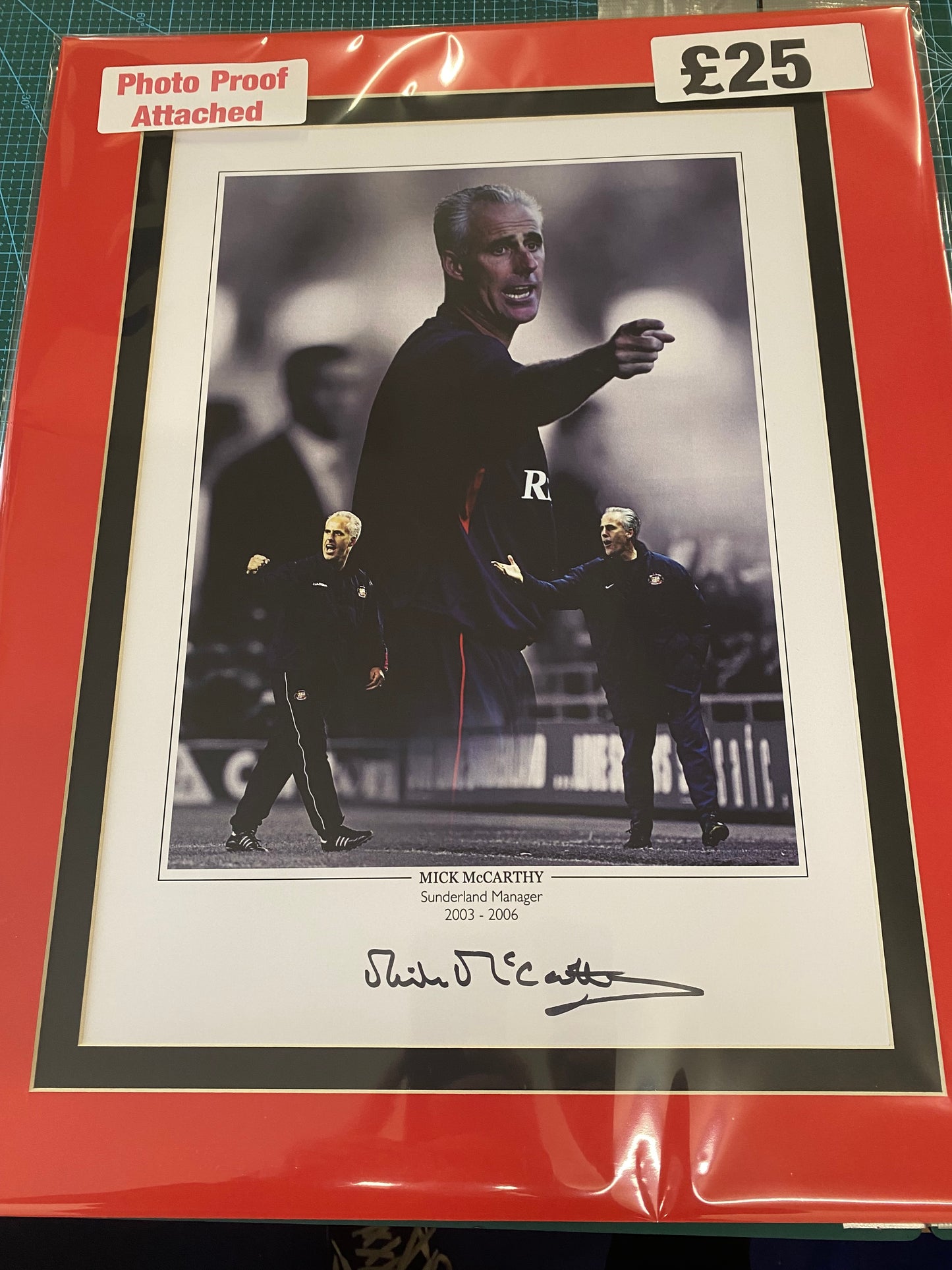 Sunderland Mick McCarthy personally limited edition print