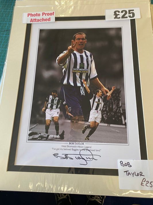 West Bromwich Albion Bob Taylor personally signed limited edition print