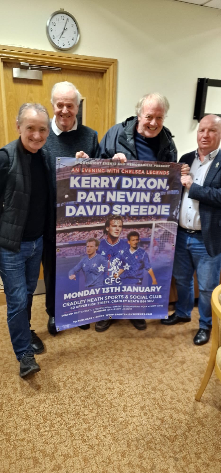 Chelsea Kerry Dixon, Pat Nevin & David Speedie personally signed replica 80’s shirt