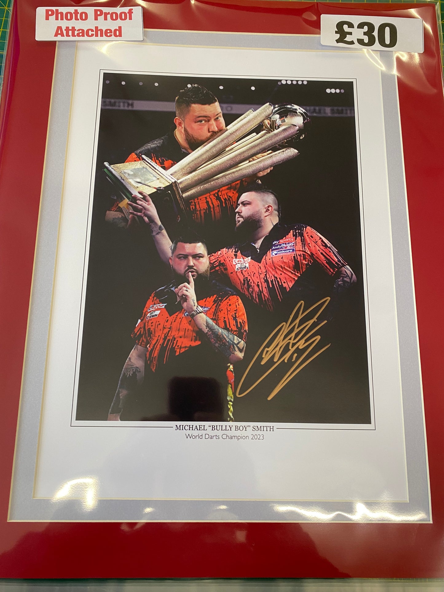 Darts Michael Smith personally signed limited edition print