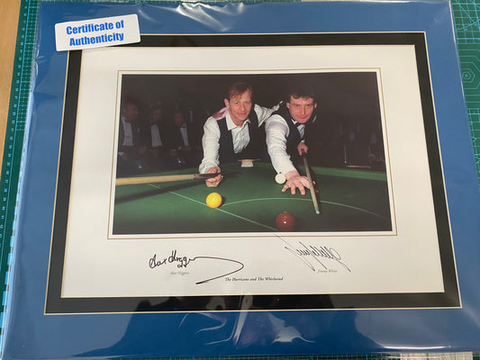 Snooker Alex Higgins & Jimmy White personally signed limited edition print