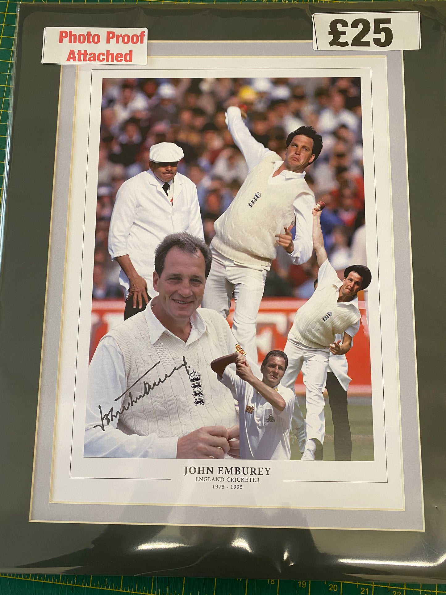 Cricket England John Emburey personally signed limited edition print