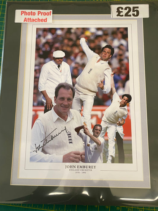 Cricket England John Emburey personally signed limited edition print