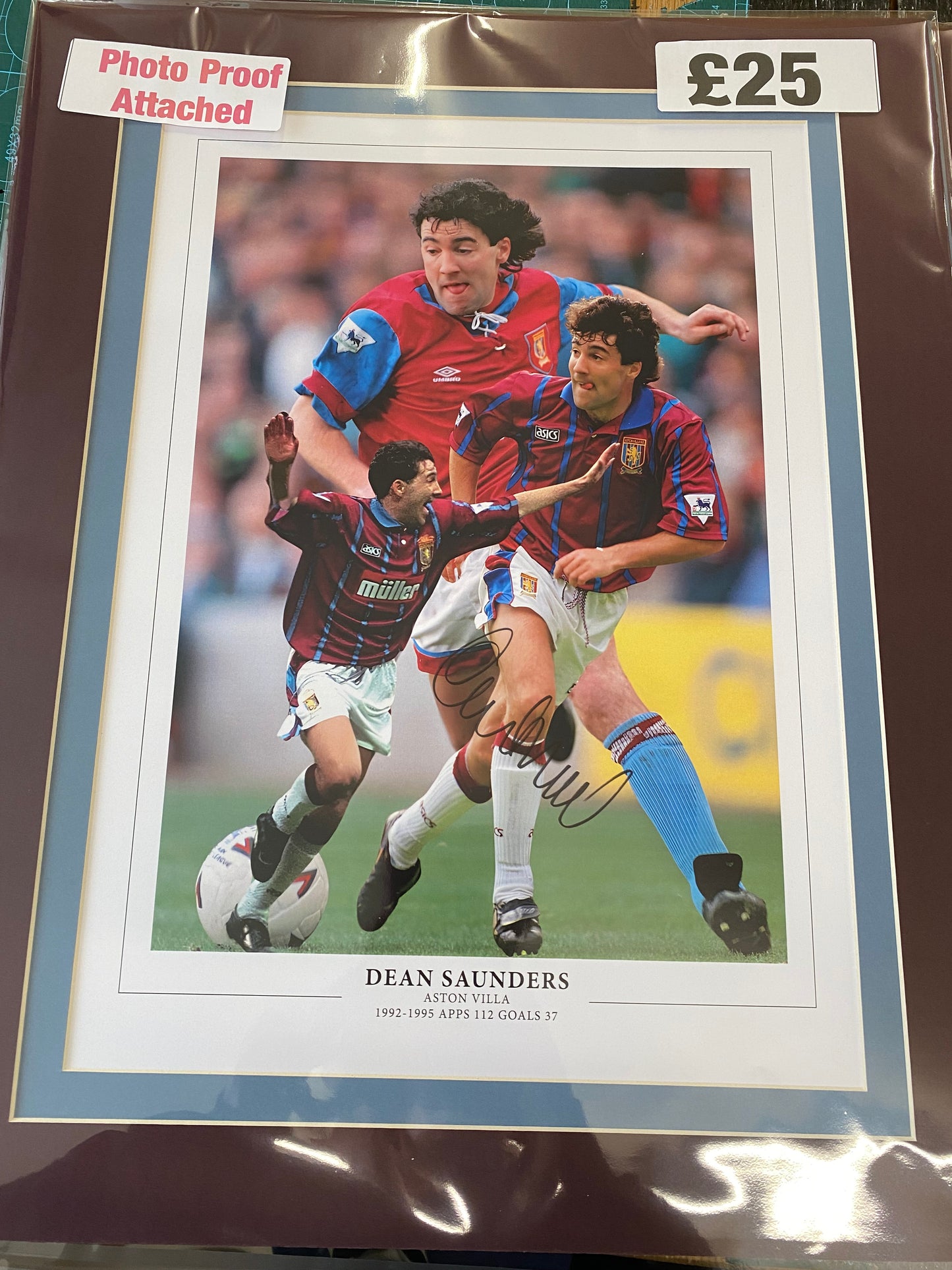 Aston Villa Dean Saunders personally signed limited edition print