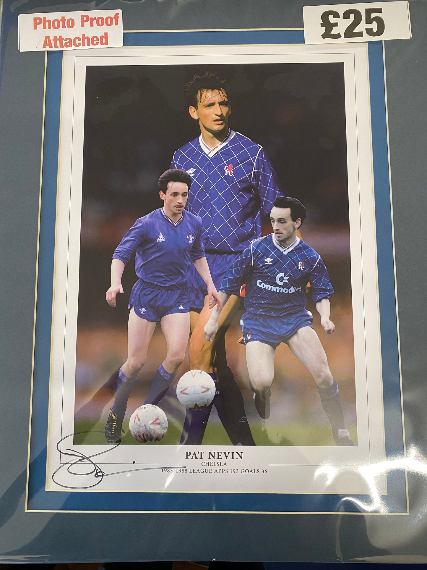 Chelsea Pat Nevin personally signed limited edition print