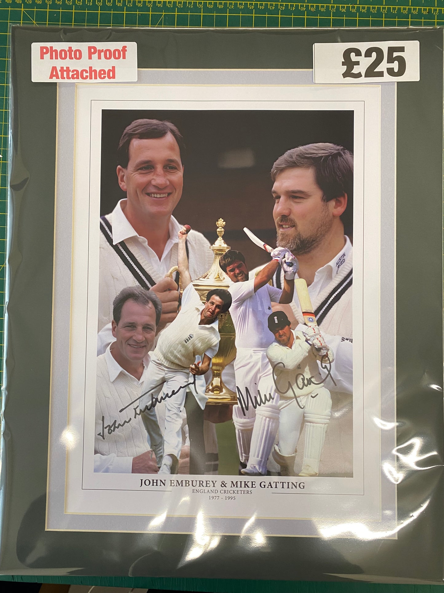 Cricket England Mike Gatting & John Emburey personally signed print