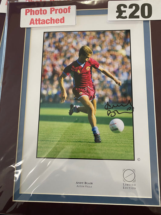 Aston Villa Andy Blair personally signed print