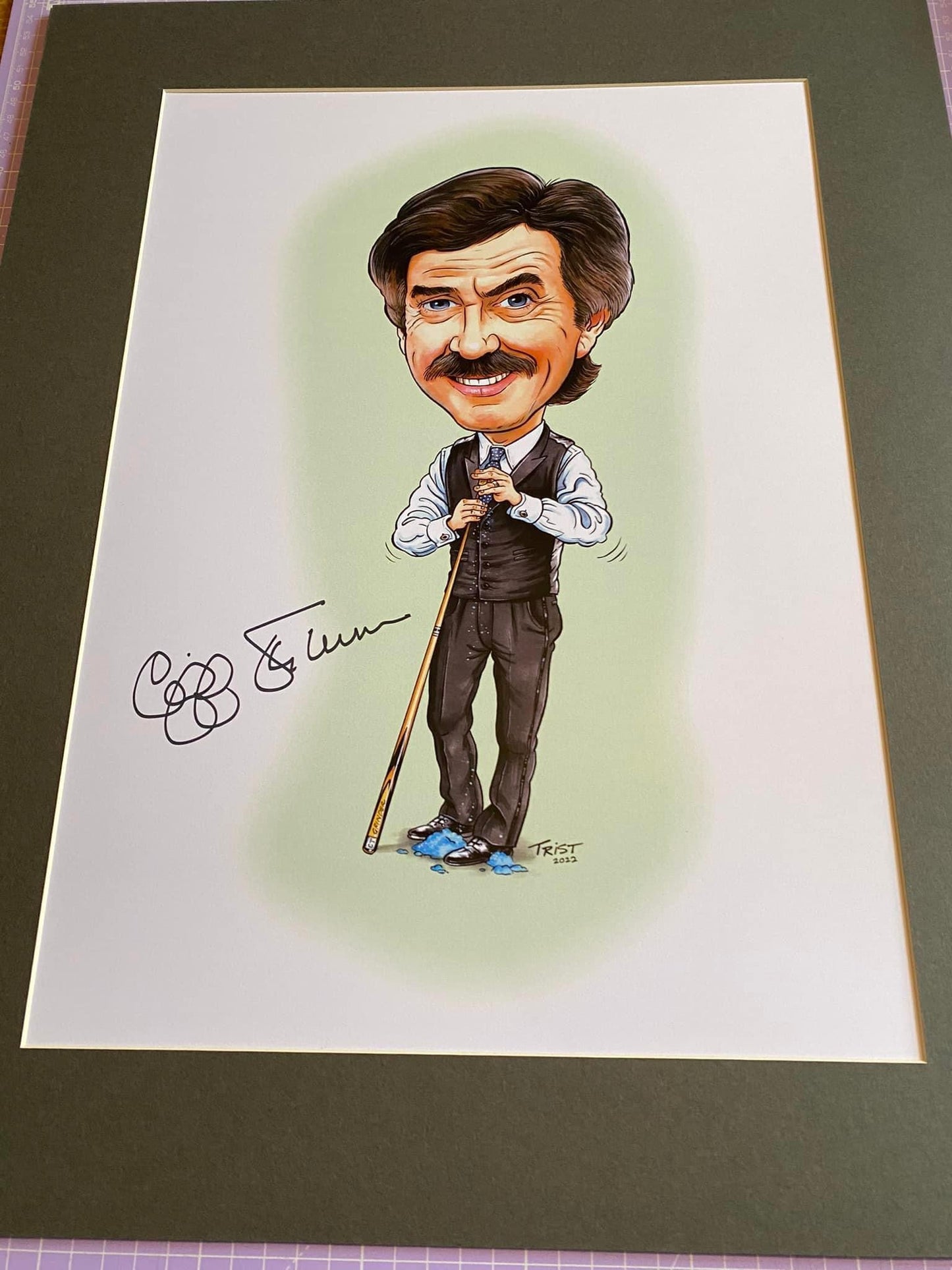 Snooker Cliff Thorburn personally signed limited edition caricature