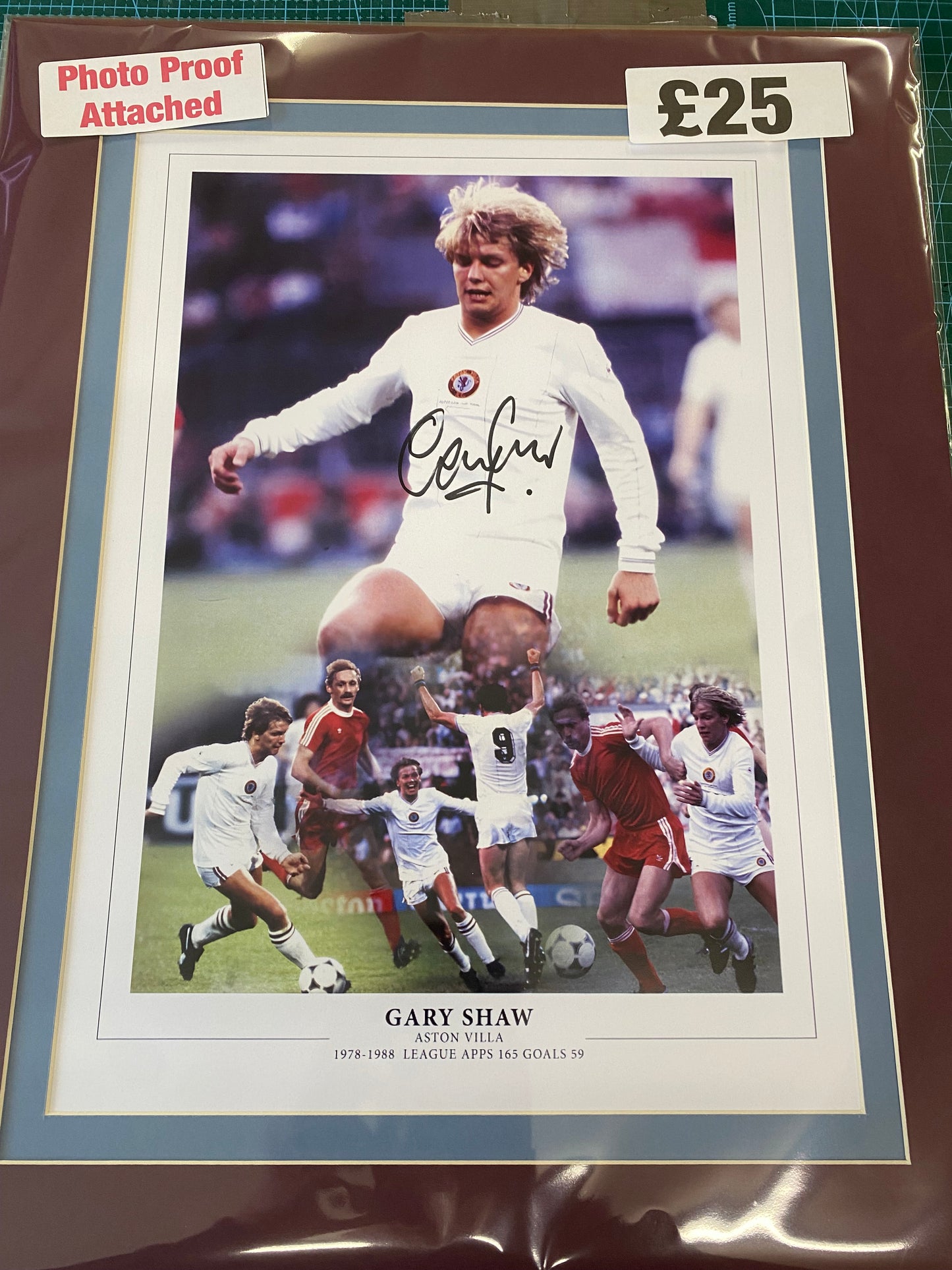 Aston Villa Gary Shaw 1982 European Cup personally signed limited edition print