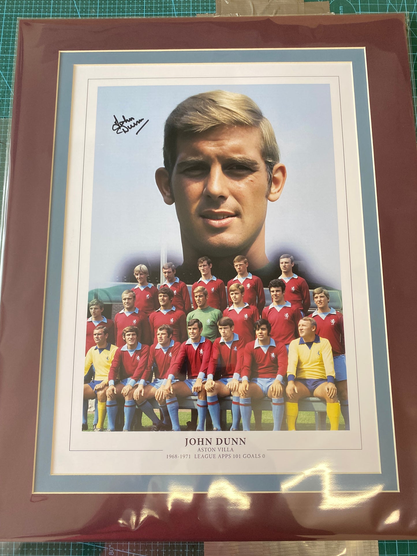 Aston Villa John Dunn personally signed limited edition print