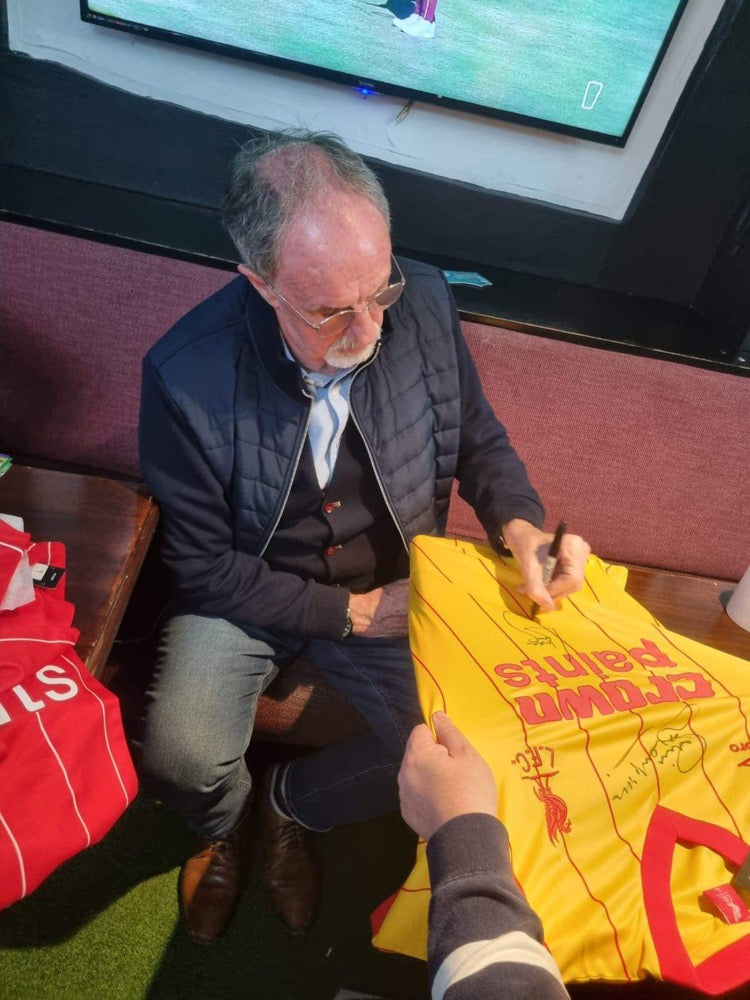 Liverpool 80’s replica shirt personally signed by Liverpool legends Phil Thompson & Mark Lawrenson