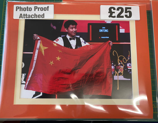 Snooker Zhao Xintong personally signed. 2025 World Champion