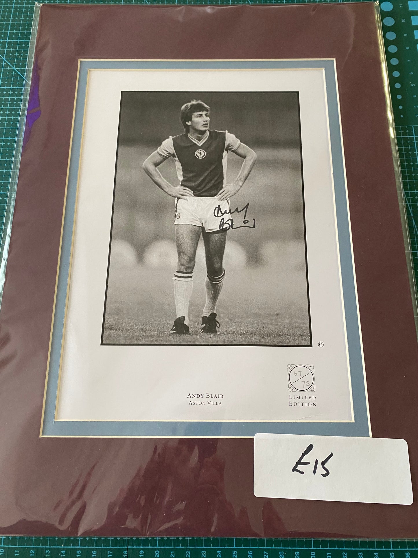 Aston Villa Andy Blair personally signed print