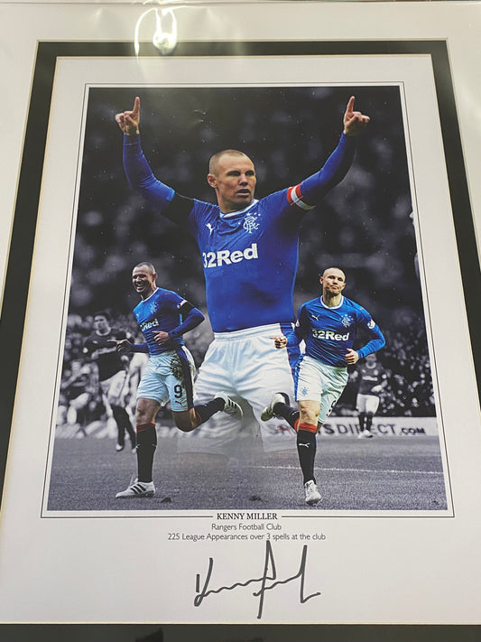 Rangers Kenny Miller personally signed limited edition print