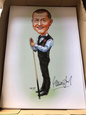 Snooker Steve Davis personally signed limited edition caricature