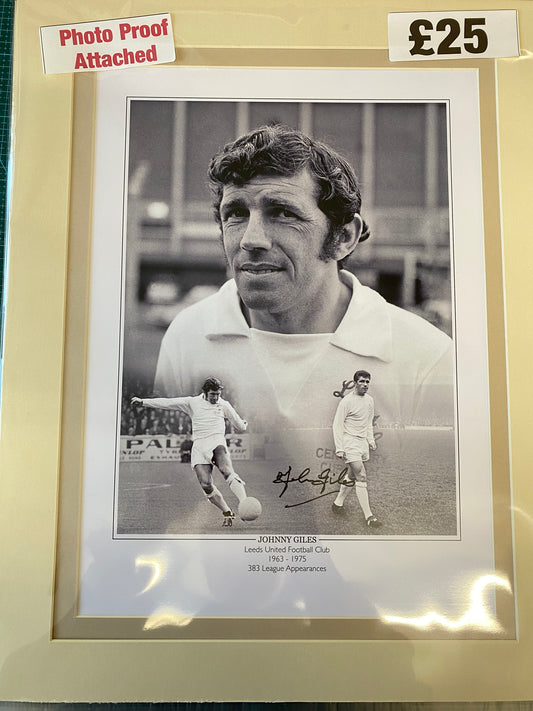 Leeds United Johnny Giles personally signed limited edition print