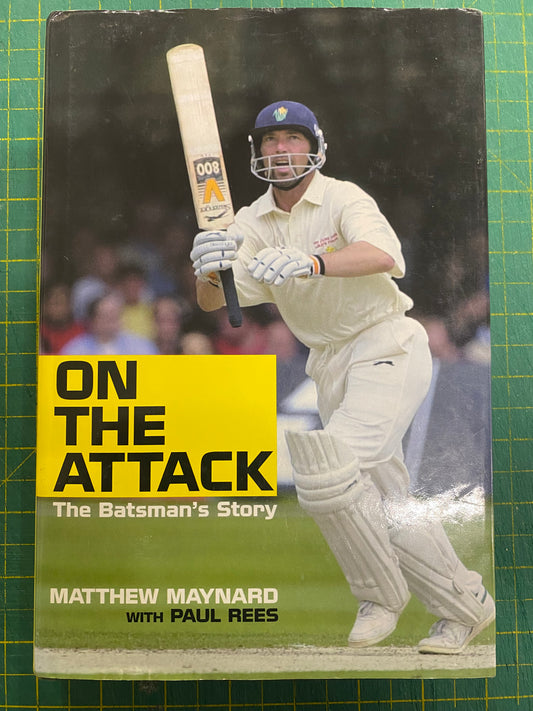 Cricket Matthew Maynard personally signed autobiography On The Attack
