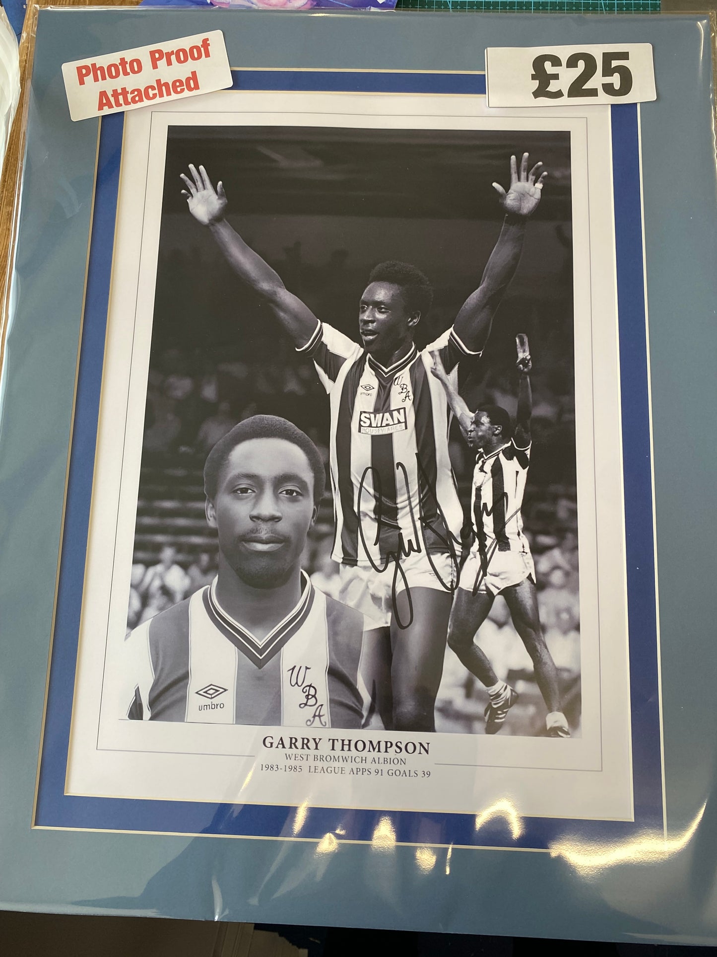 West Bromwich Albion Garry Thompson personally signed limited edition print