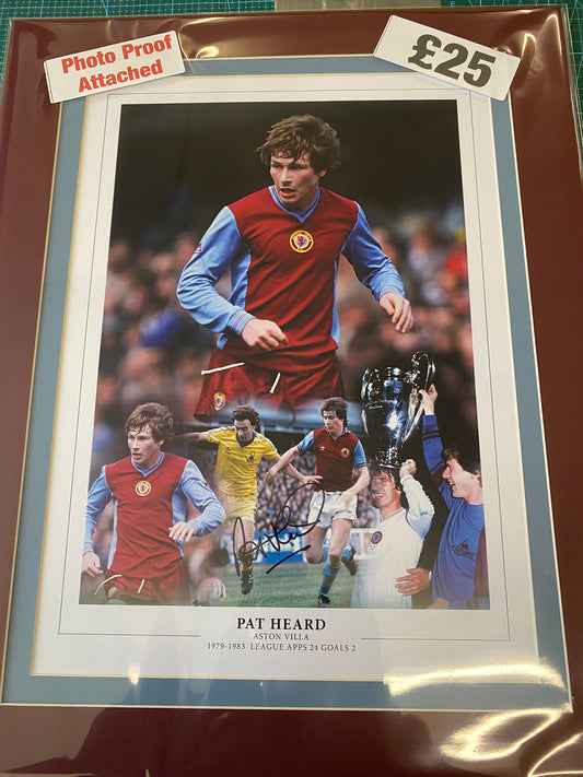 Aston Villa Pat Heard personally signed limited edition print