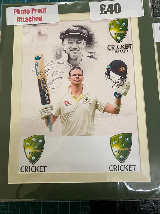 Cricket Australia Steve Smith personally signed photograph