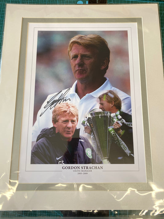 Celtic Manager Gordon Strachan personally signed limited edition print