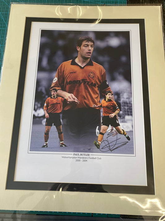 Wolverhampton Wanderers Paul Butler personally signed limited edition print