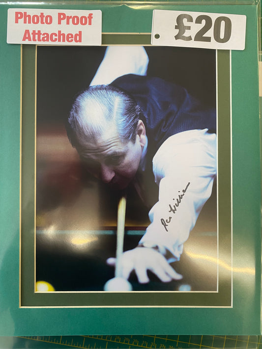 Snooker Rex Williams personally signed photograph
