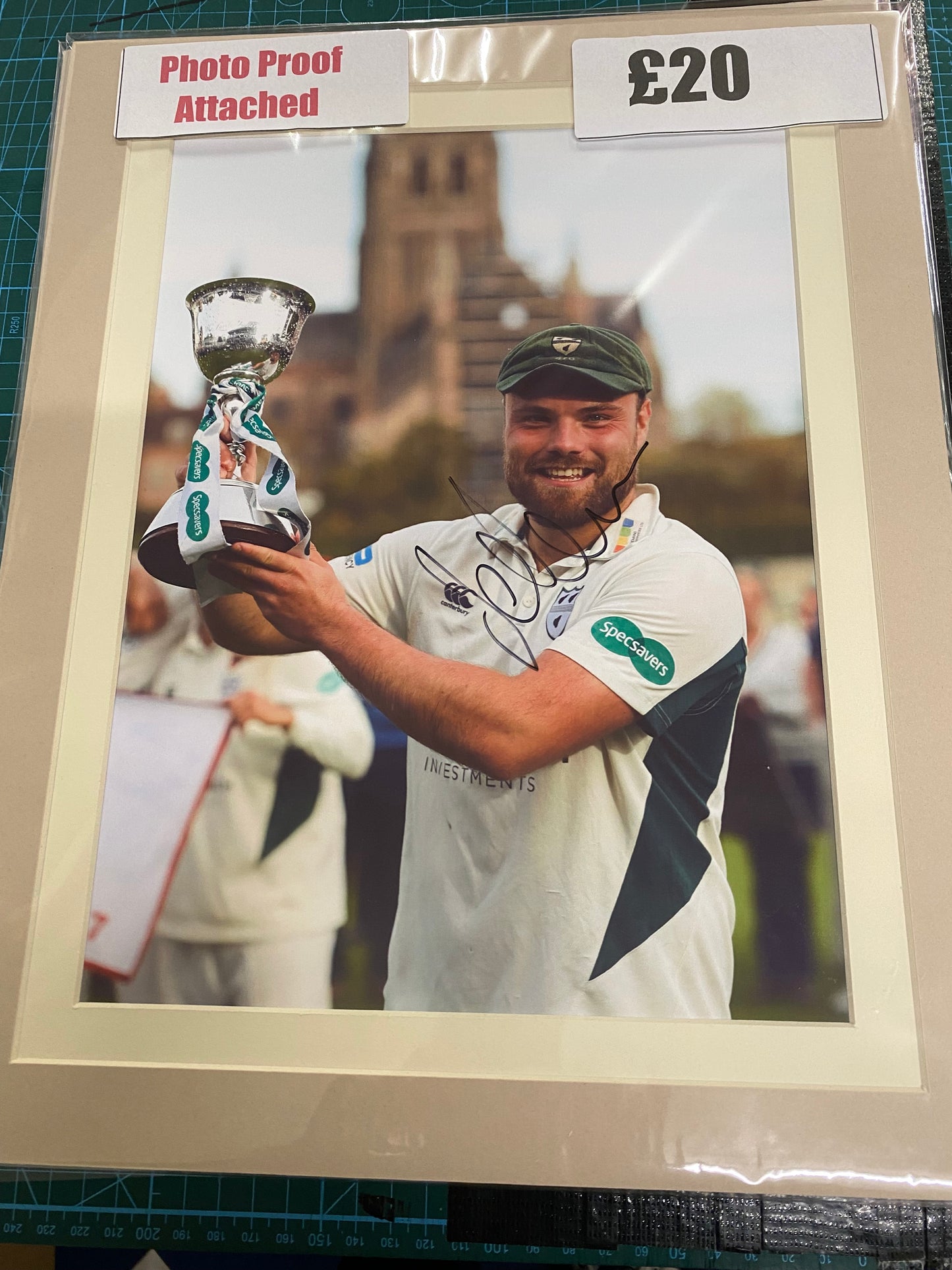 Cricket Worcestershire Joe Leach personally signed photograph