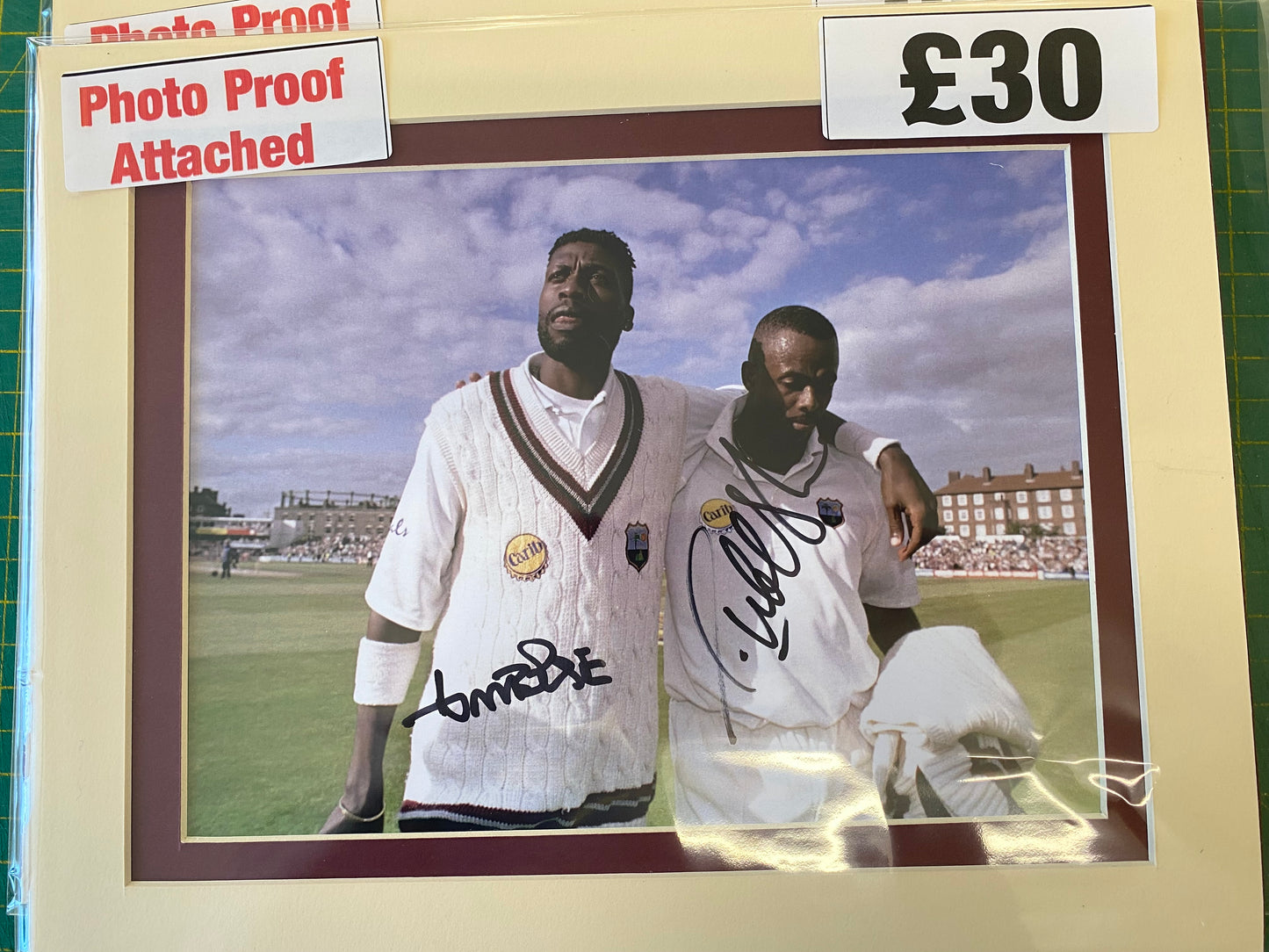 Cricket West Indies Curtley Ambrose and Courtney Walsh personally signed photograph