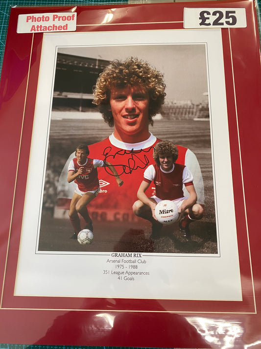 Arsenal Graham Rix personally signed limited edition print