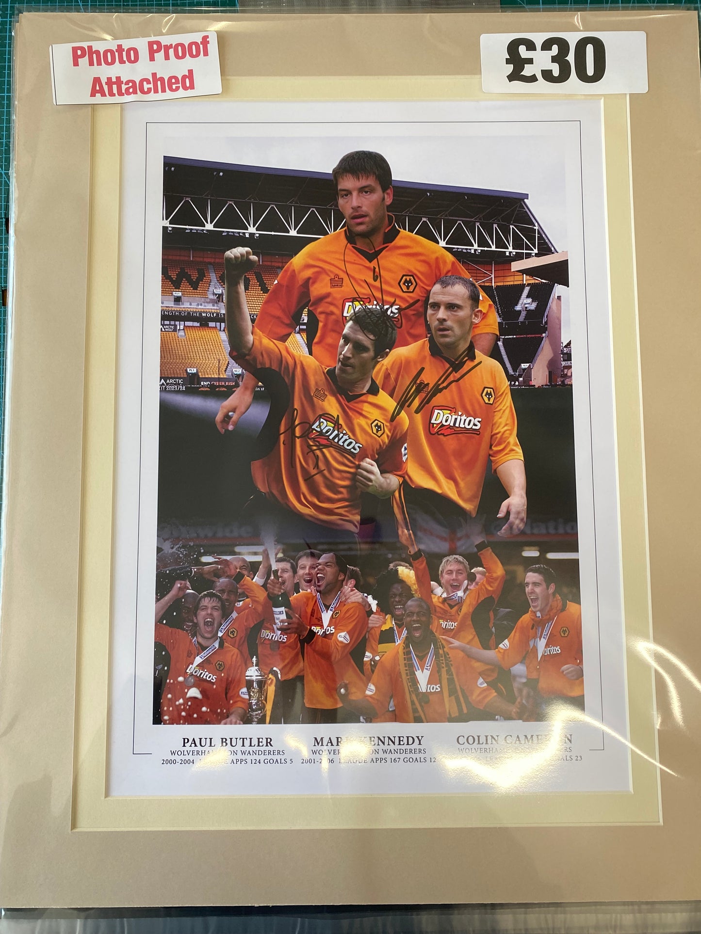 Wolverhampton Wanderers 2003 Playoff Final limited edition print personally signed by Butler, Cameron & Kennedy