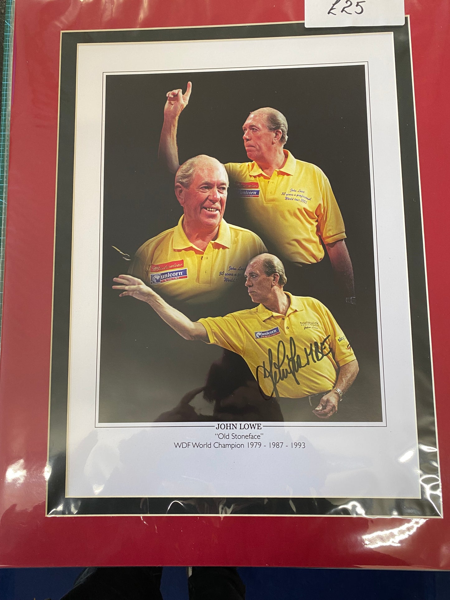 Darts John Lowe MBE personally signed limited edition print