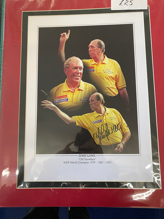 Darts John Lowe MBE personally signed limited edition print