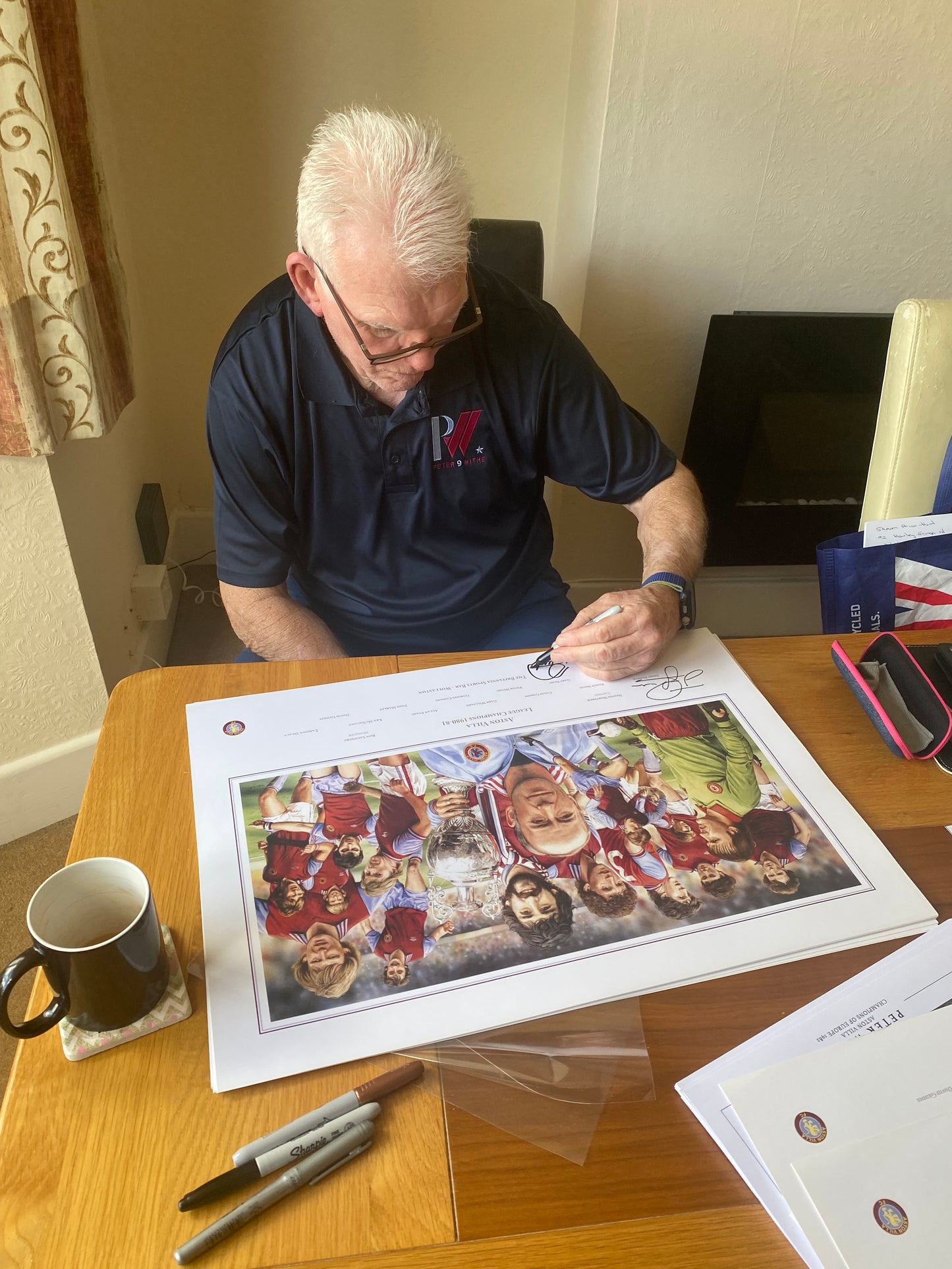 Aston Villa Peter Withe personally signed limited edition montage 1982 European Cup Final.