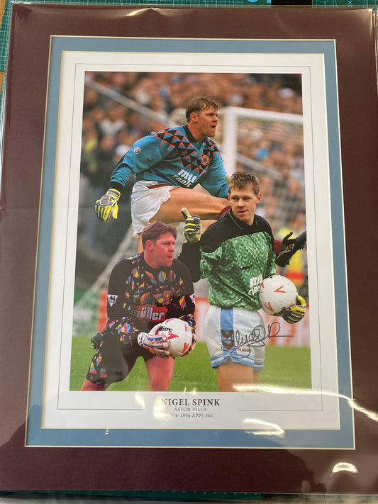 Aston Villa Nigel Spink personally signed limited edition print