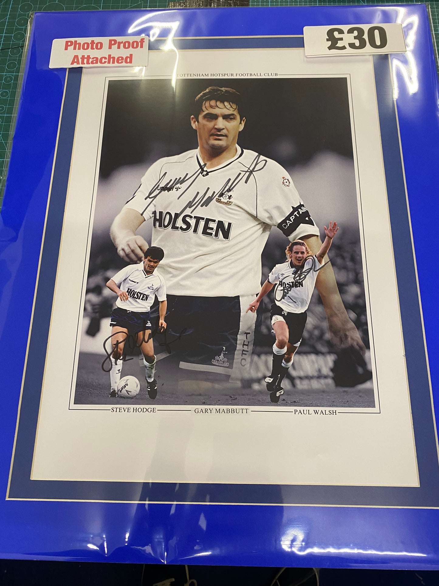 Tottenham Hotspur Gary Mabbutt, Steve Hodge & Paul Walsh multi signed limited edition print