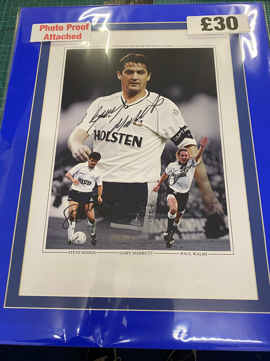 Tottenham Hotspur Gary Mabbutt, Steve Hodge & Paul Walsh multi signed limited edition print