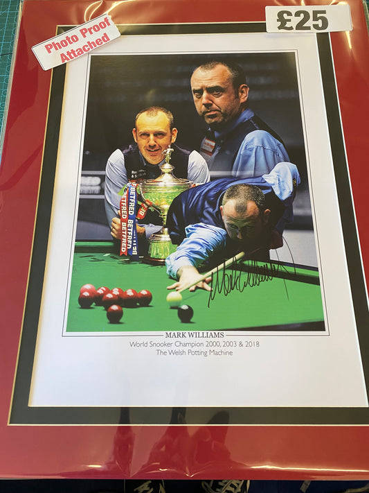 Snooker Mark Williams personally signed limited edition print