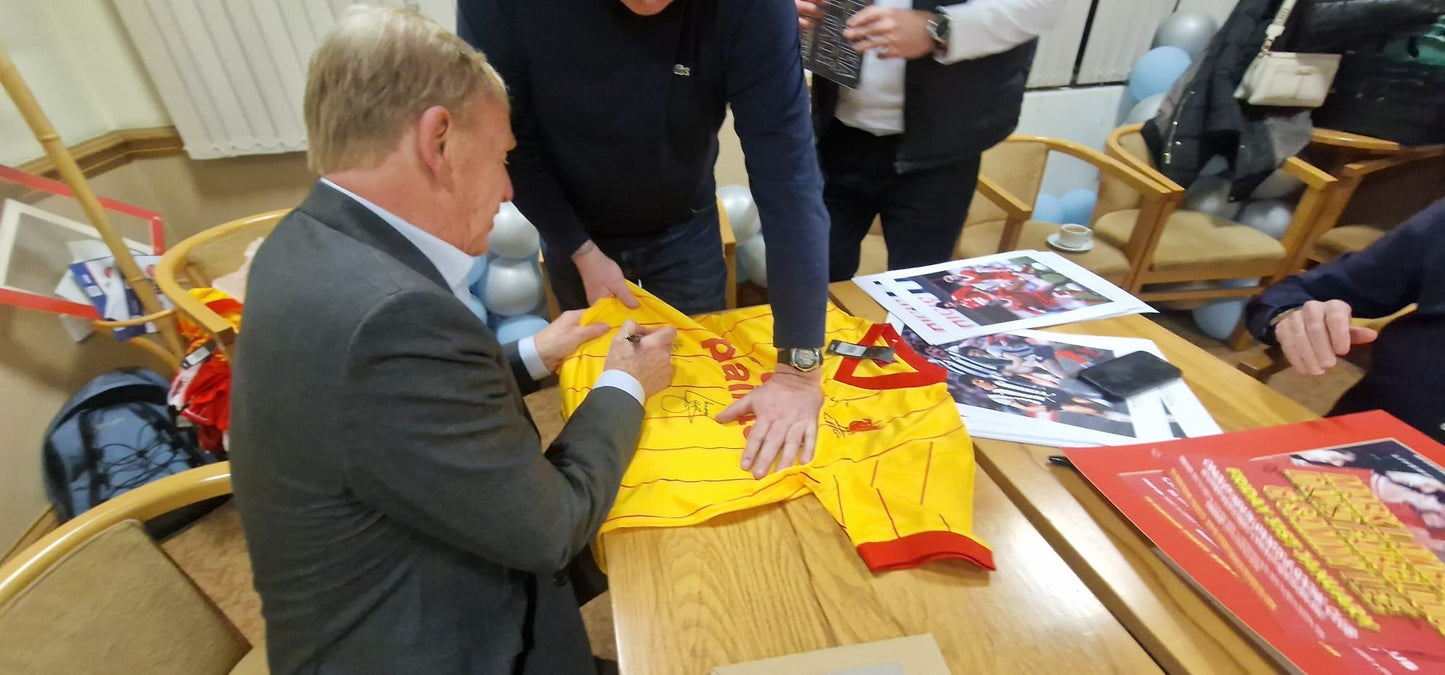 Liverpool 1982 shirt personally signed by legends Phil Thompson, Sammy Lee, Mark Lawrenson & David Fairclough