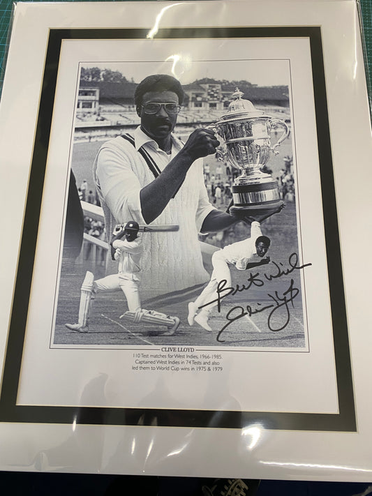 Cricket West Indies Sir Clive Lloyd personally signed limited edition print