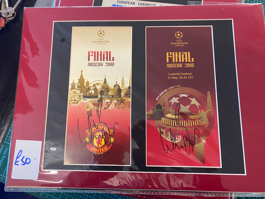 Manchester United 2008 Champions League Wes Brown personally signed.