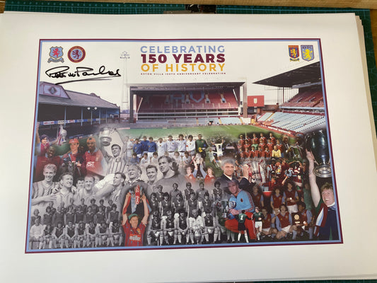 Aston Villa 150th Anniversary print personally signed by Peter Mcparland