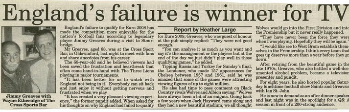 Tottenham Hotspur Jimmy Greaves personally signed photograph.