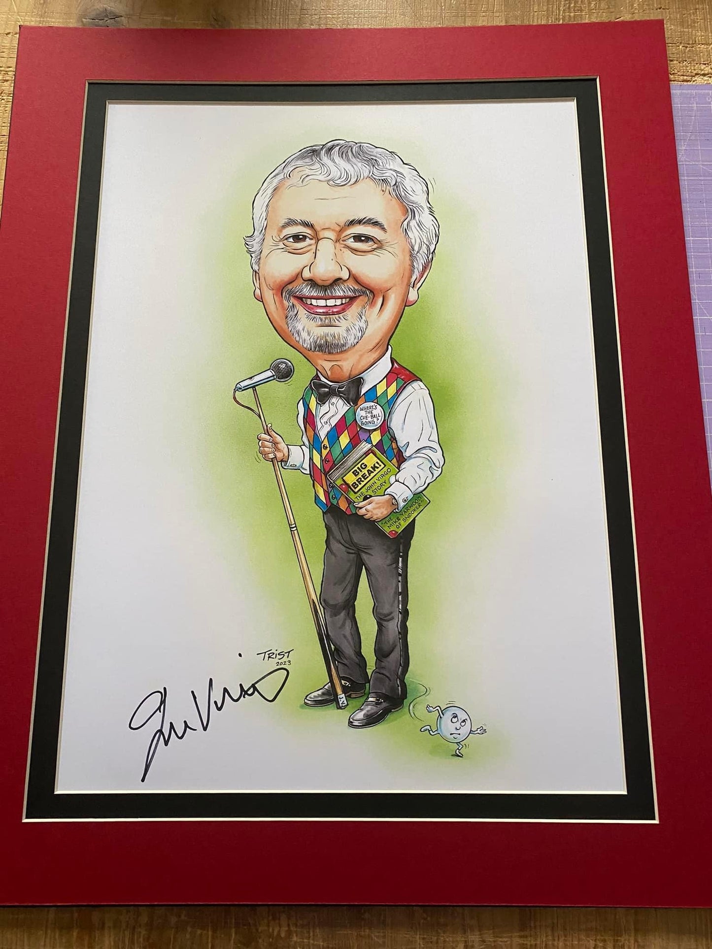 Snooker John Virgo Limited Edition personally signed caricature