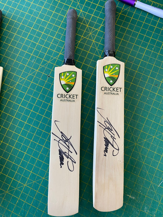 Cricket Australia Jeff Thomson personally signed Australian mini cricket bat